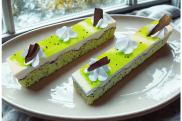 Kiwi Cheese Slice Cake